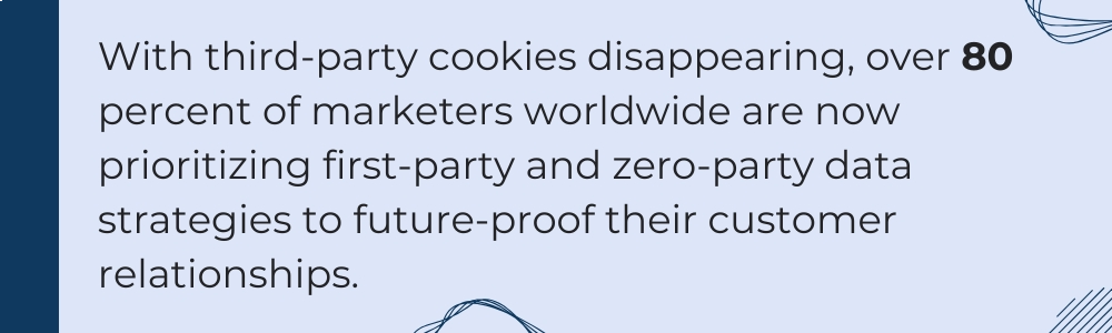 Woman reviewing first-party data and consent settings on a laptop